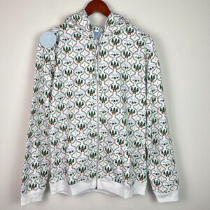 Hill House The All Gender Teddy Zip Up Hoodie Fleece Jacket White Ski Chalet S